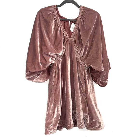 NEW FREE PEOPLE Portia Velvet Mini In Winter Bloom Size Medium - Picture 6 of 12